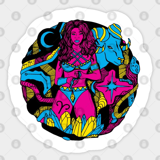 CMYK Aries Beauty Sticker by kenallouis